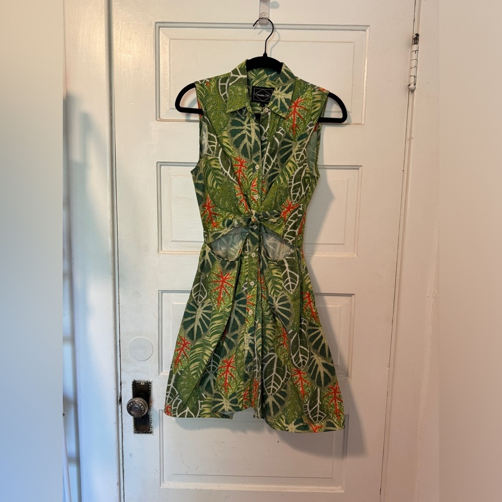 Samantha Pleet tropical leaf print dress